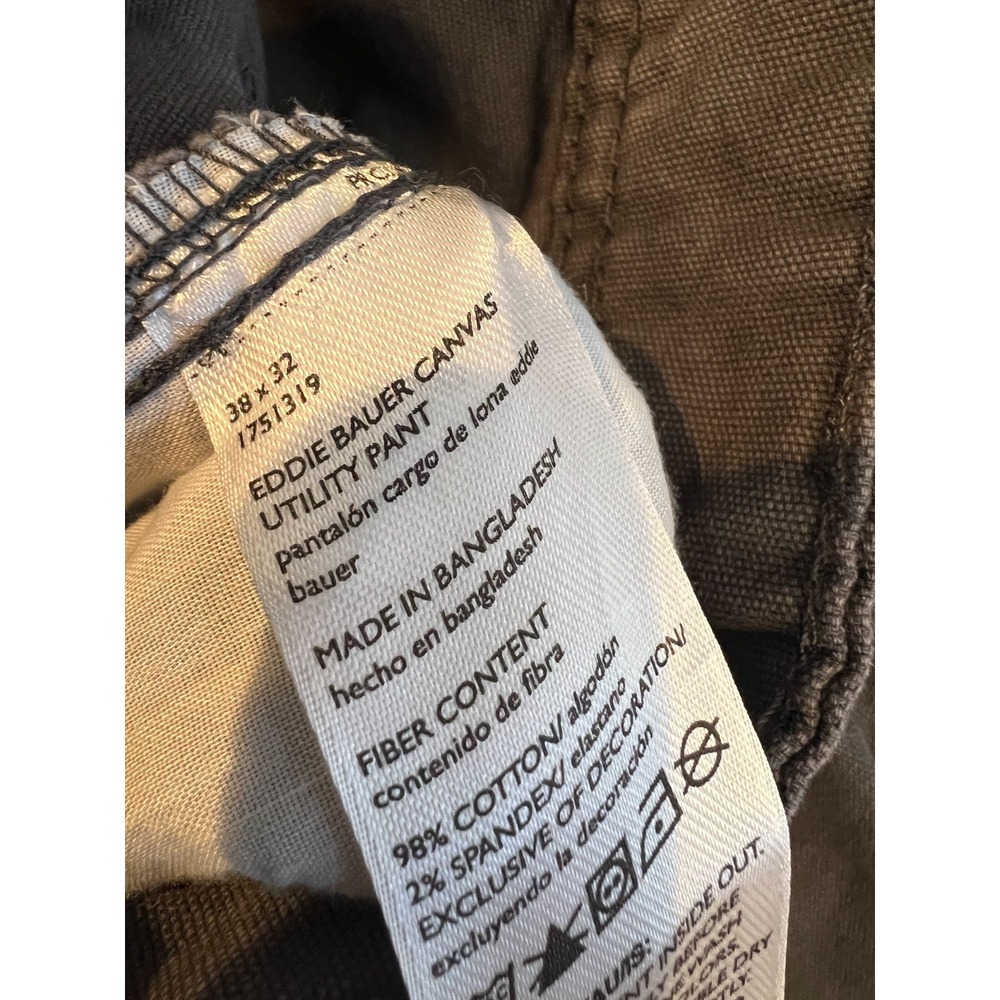 Eddie Bauer Canvas Utility Pants 38x32 Mens 38 x 32 Gray Stretch Workwear 0558 - Picture 5 of 11
